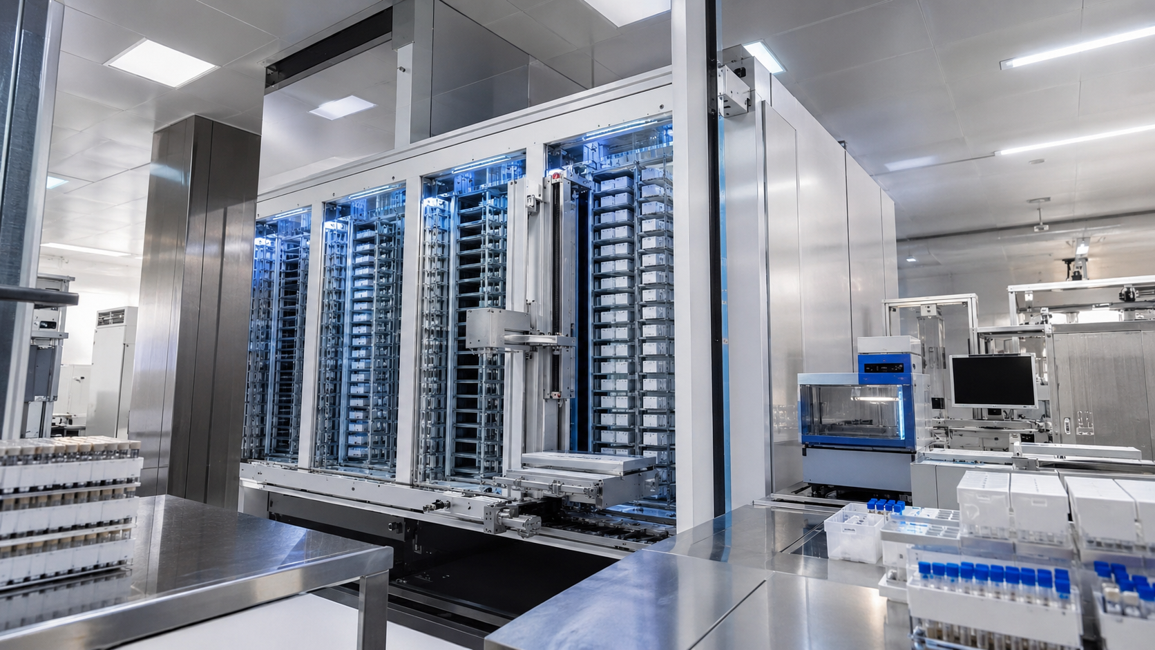 Large automated sample repository · ultra-low temperature · liquid nitrogen standard equipment